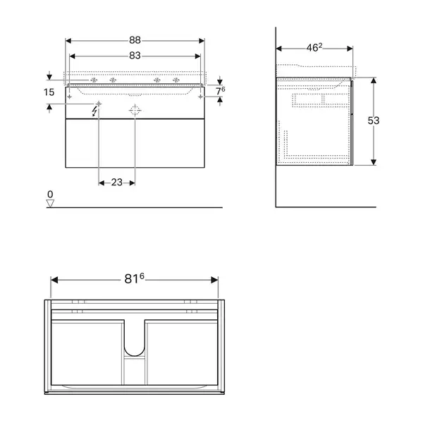 Раковина Geberit One 75 х 48 см  505.004.00.1