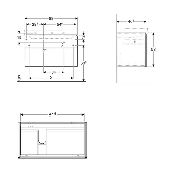 Раковина Geberit One 90 х 48 см  505.006.00.1