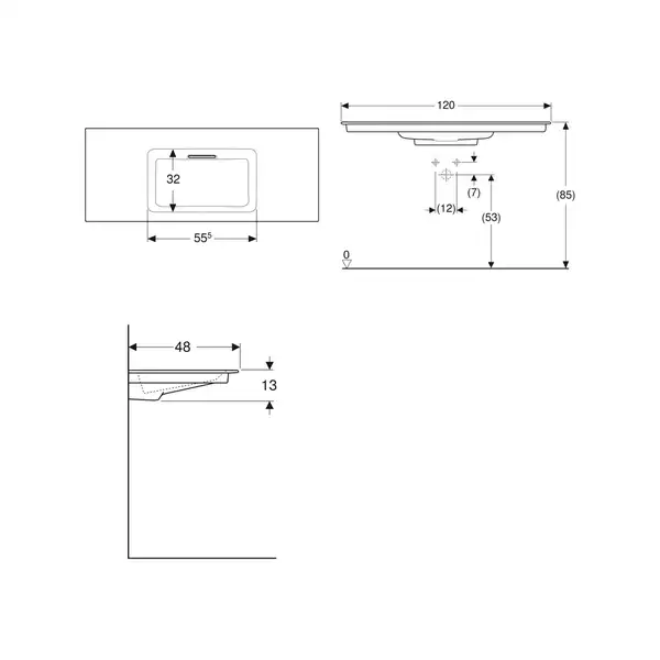 Раковина Geberit One 120 х 48 см  505.016.00.1