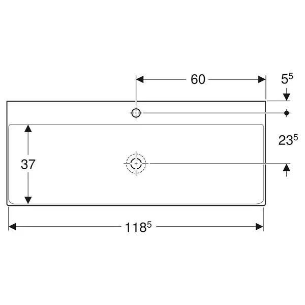 Раковина Geberit One 120 х 48 см 505.020.01.5