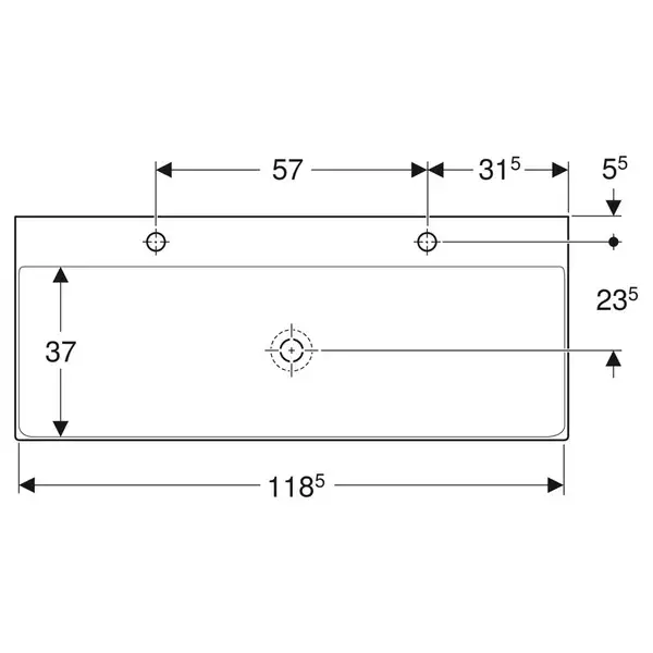 Раковина Geberit One 120 х 48 см 505.022.01.5