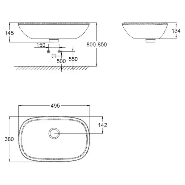 Умивальник на стільницю Grohe Eurostyle 50x38, білий альпін (39216000)