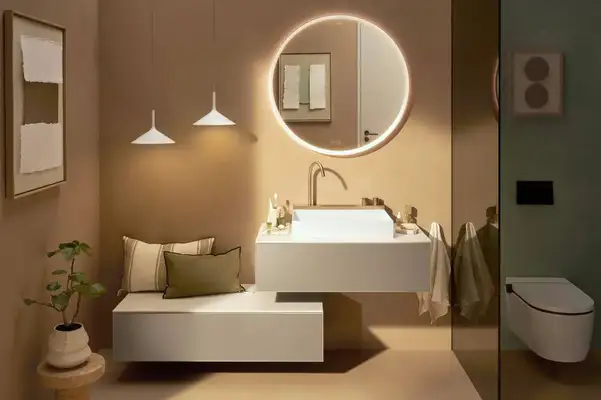 Раковина Hansgrohe Avalegra AquaUnit 58 х 47,5 х 10 см, без переливу, з функцією QuickClean+, із змішувачем, Brushed Bronze  22472140