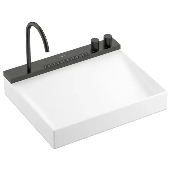 Раковина Hansgrohe Avalegra AquaUnit 58 х 47,5 х 10 см, без переливу, з функцією QuickClean+, із змішувачем, Brushed Black Chrome  22472340