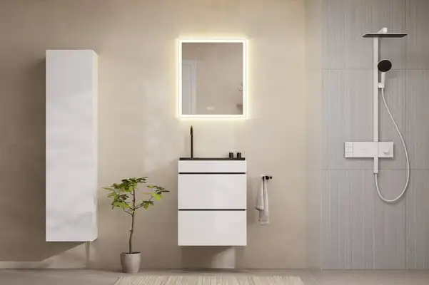 Раковина Hansgrohe Avalegra AquaUnit 58 х 47,5 х 10 см, без переливу, з функцією QuickClean+, із змішувачем, Brushed Black Chrome  22472340