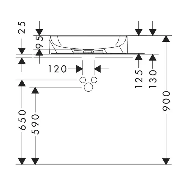 Раковина накладна на стільницю 40 х 55 см Hansgrohe Xuniva Q  60168450