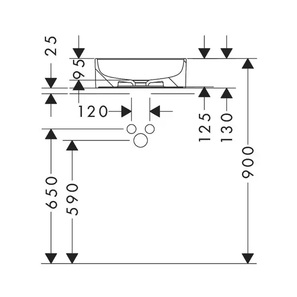 Раковина накладна на стільницю Ø40 см (покриття SmartClean) Hansgrohe Xuniva S  61071450