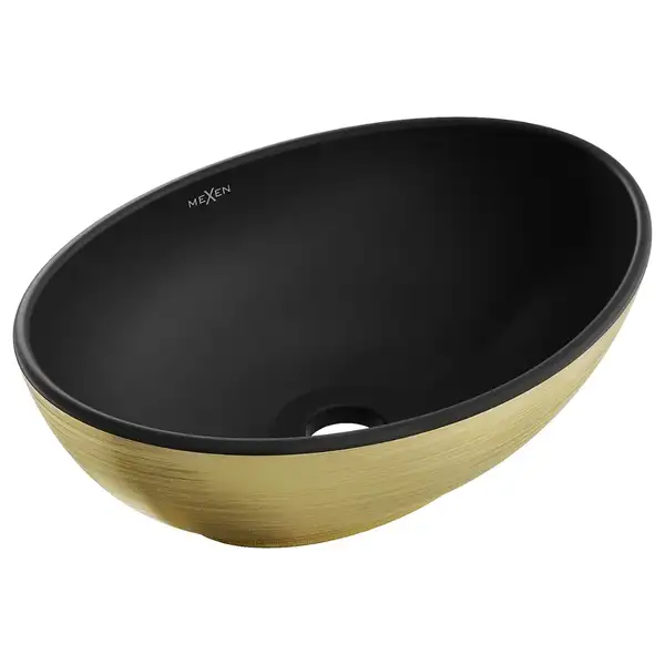 Умывальник (раковина) MEXEN ELZA BRUSHED GOLD BLACK MATT накладной (MEX-21014027)