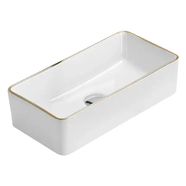 Умывальник (раковина) MEXEN NADIA 46 WHITE GOLD EDGE накладной (MEX-21614605)