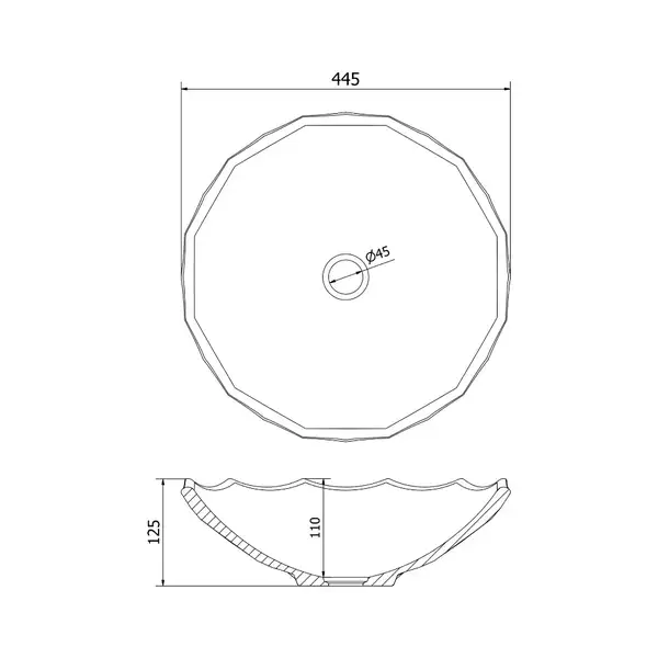 Умывальник (раковина) MEXEN INGA 44 TRANSPARENT накладной (MEX-24074400)