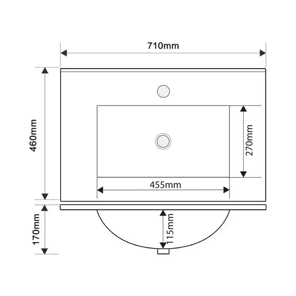 MIXXUS PREMIUM CUBIC-1502 Раковина меблева, 710х460мм (MP6496)