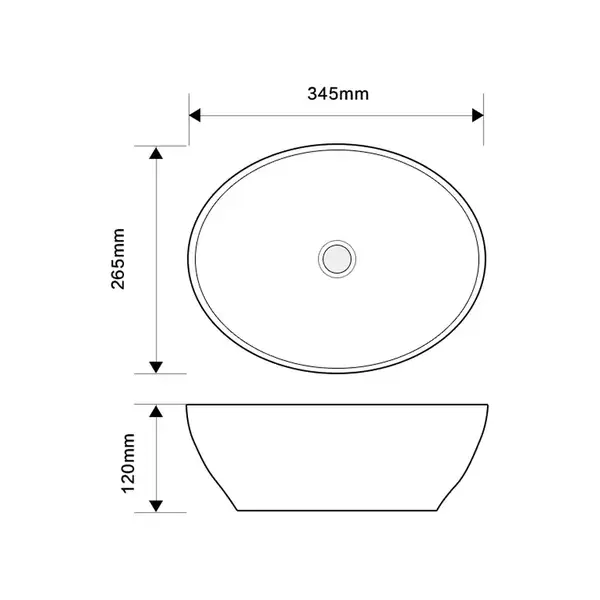 MIXXUS PREMIUM ELLIPSE-0107 Раковина накладная, белая (MP6525)