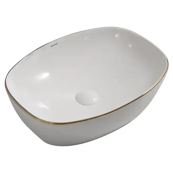 Mixxus Premium DIVERSE-0109 Раковина накладная, белая/золото (MP6548)