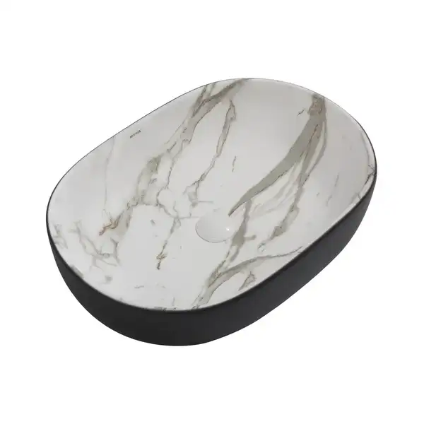 Раковина накладная MIXXUS PREMIUM ELLIPSE-0105, мрамор-черн. (MP6565)