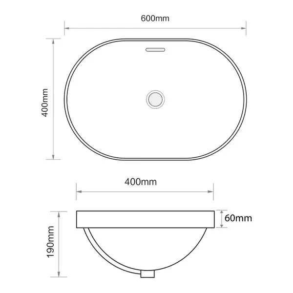 MIXXUS PREMIUM ELLIPSE-1601 Раковина врезная, белая (MP6569)