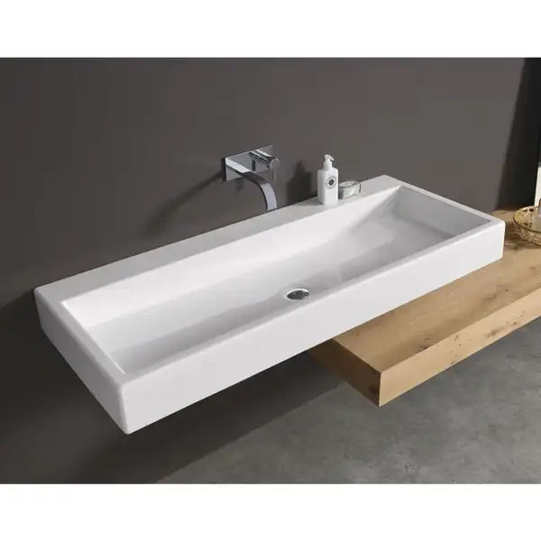Умивальник підвісний Nic Design Cool без переливу 120х51x12.5 см, Cemento матовий (001233047)