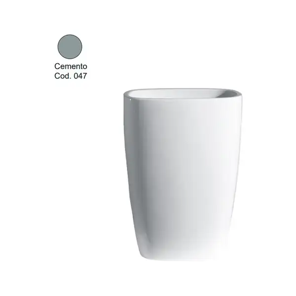 Умивальник окремо стоячий Nic Design Milk 58х40х85 см, злив в стіну, cemento matt (001290047)