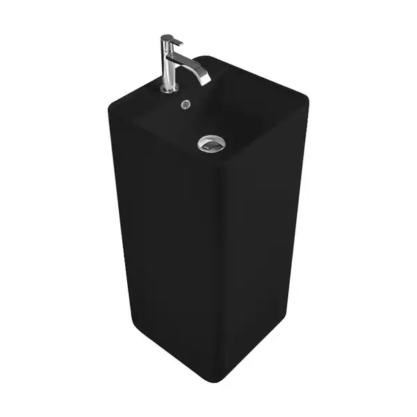 Nic-Design Умивальник окремо стоячий Nic Design Semplice 40х40х85 см з отвором під змішувач, злив у стіну, Antracite матовий (001371013)