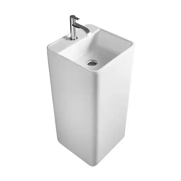 Nic-Design Умивальник окремо стоячий Nic Design Semplice 40х40х85 см з отвором під змішувач зі зливом в підлогу, білий матовий (001374003)
