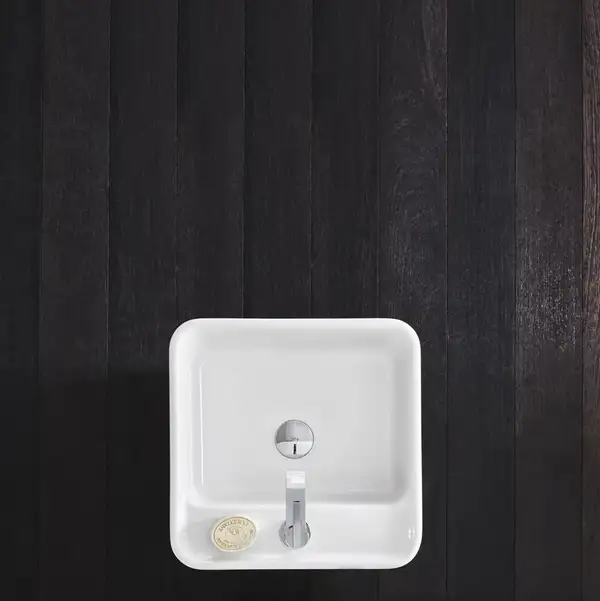 Nic-Design Умивальник окремо сточячий Nic Design Semplice 40х40х85 см з отвором під змішувач, зі зливом в підлогу, Fard глянець (001374072)