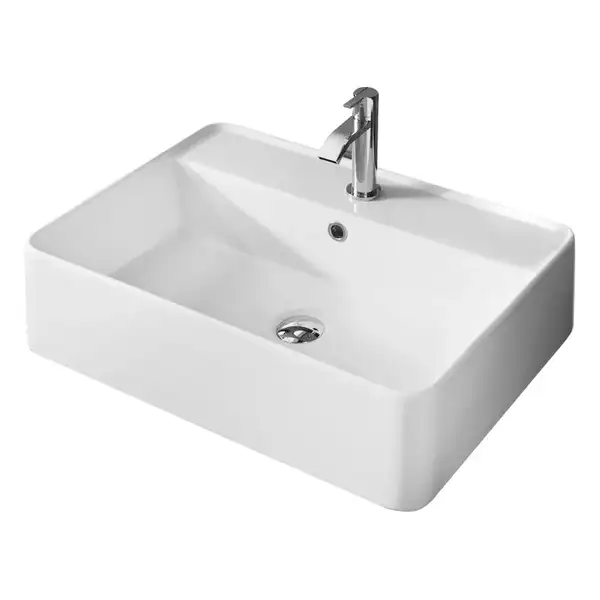 Nic-Design Умивальник на стільницю Nic Design Semplice 60х45х16 см з отвором під змішувач, білий глянець C/F (001384001 CF)