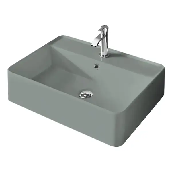 Nic-Design Умивальник на стільницю Nic Design Semplice 60х45х16 см з отвором під змішувач, Cemento матовий C/F (001384047 CF)