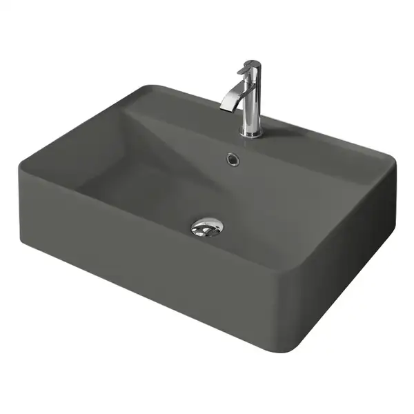 Nic-Design Умивальник на стільницю Nic Design Semplice 60х45х16 см з отвором під змішувач, Argilla матовий C/F (001384052 CF)