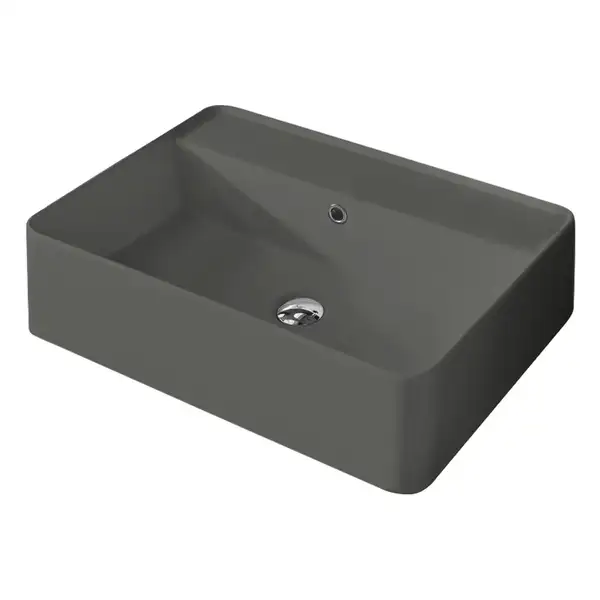 Умивальник на стільницю із переливом Nic Design Semplice 60х45х16 см, Argilla матовий N/F (001384052 NF)