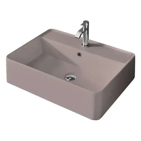 Nic-Design Умивальник на стільницю Nic Design Semplice 60х45х16 см з отвором під змішувач, Cipria матовий C/F (001384060 CF)