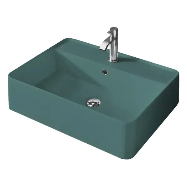 Умивальник на стільницю Nic Design Semplice 60х45х16 см з отвором під змішувач, Amazzonia глянець C/F (001384077 CF)