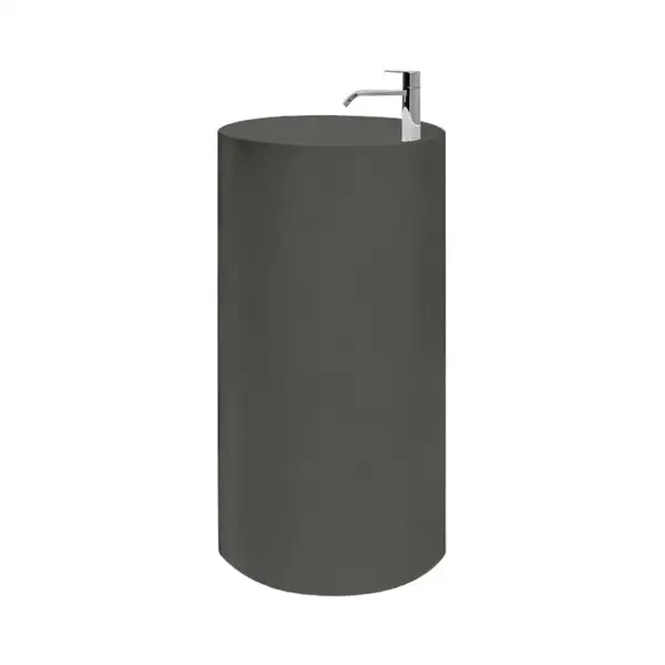 Nic-Design Умивальник окремо стоячий Nic Design Ovvio 45х85 см з отвором під змішувач, злив у підлогу, Argilla матовий (001452052)