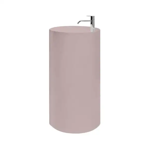 Nic-Design Умивальник окремо стоячий Nic Design Ovvio 45х85 см з отвором під змішувач, злив у підлогу, Cipria матовий (001452060)