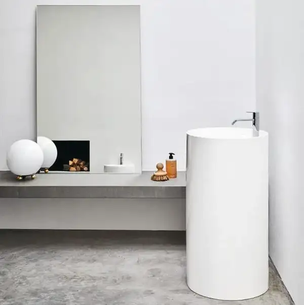 Умивальник окремо стоячий з отвором під змішувач Nic Design Ovvio 45х85 см, Cemento матовий (001454047)