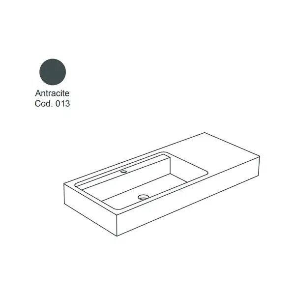 Nic-Design Умивальник підвісний Nic Design Elen 120 чаша зліва, antracite (001734CF013) (001734013CF)
