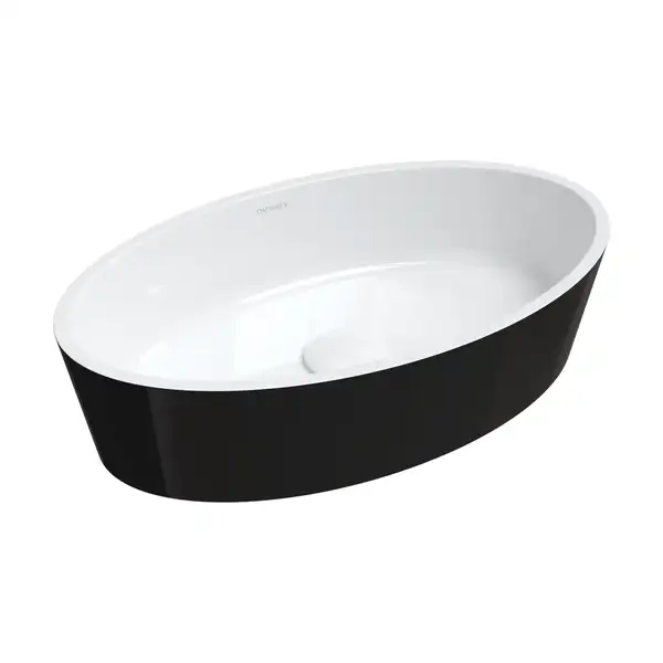 умывальник Omnires Bari 50x30 white/gloss black (BARI500UNBCP)