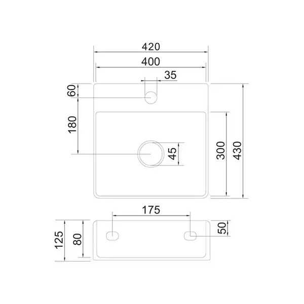 умивальник Omnires Garland 42x43 white (GARLAND420BP)