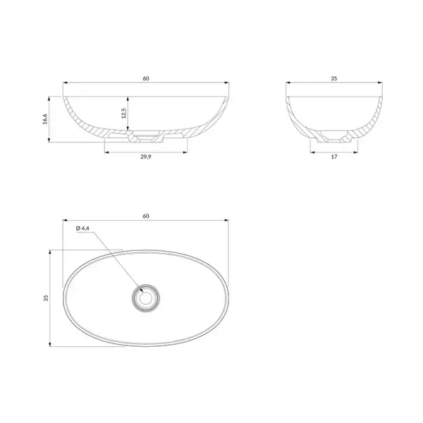 Omnires Shell Умывальник 60x35, белый (SHELLUNBM)