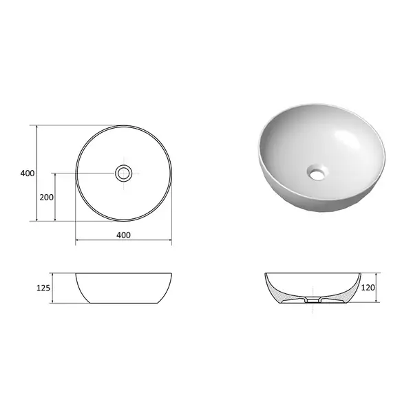 Ravak UNI 400 B Slim Умывальник, белый (XJX01140003)