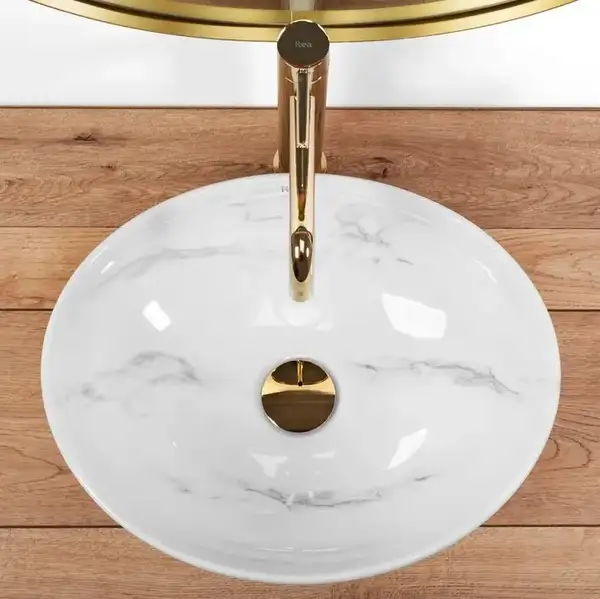 Умывальник (раковина) REA SOFIA NATURE MARBLE накладной белый (REA-U6605)
