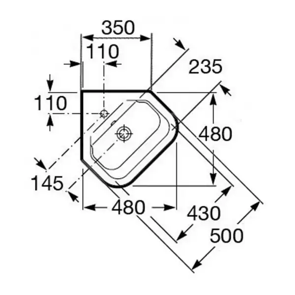 Умивальник підвісний Roca Gap 48x48 (A32747R000)
