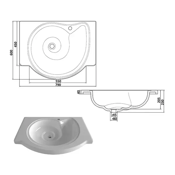Snail Умивальник «Наутилус» Ніч B220 (101B220)