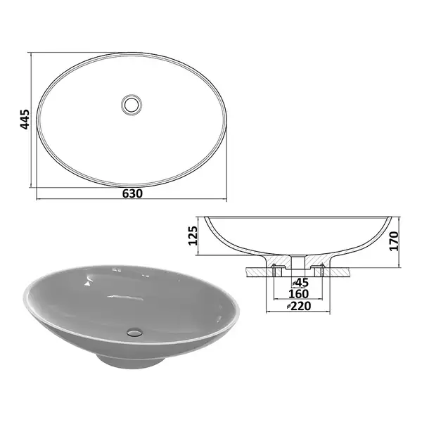 Snail Ника А100М Умывальник накладной, белый матовый (103A100M)