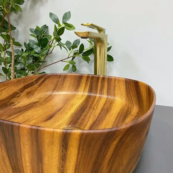 VBI AREZZO WOOD MATT Умивальник накладний, імітація дерева (VBI-013205)