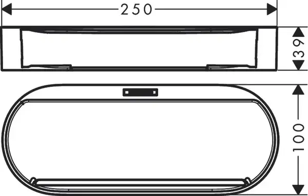 Полиця Hansgrohe WallStoris 25,0 x 10,0 x 3,9 см, Matt Black (27913670)