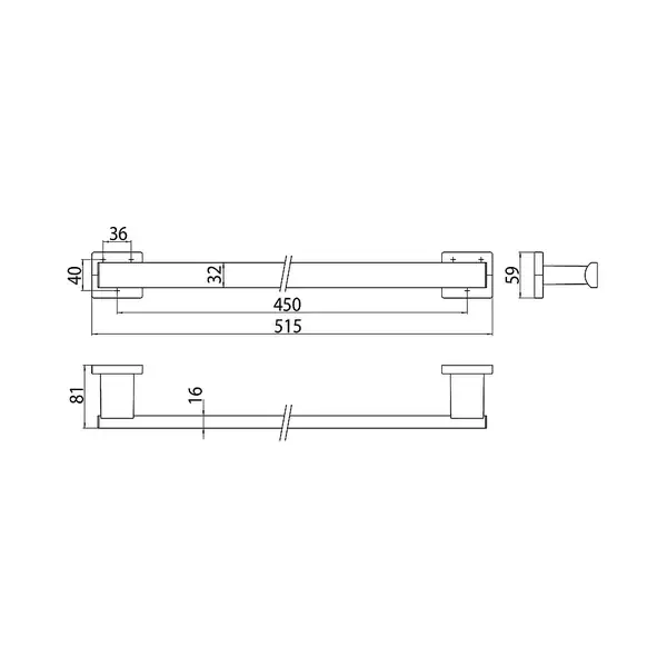 Поручень для ванны 450 мм Emco Loft, хром (057000101)