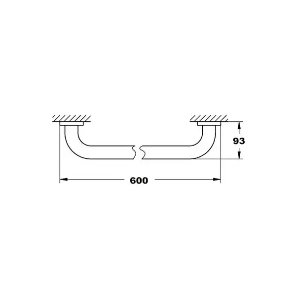 Поручень для ванны 600 мм Grohe Essentials, хром (40794001) фото 2 Aquada.com.ua