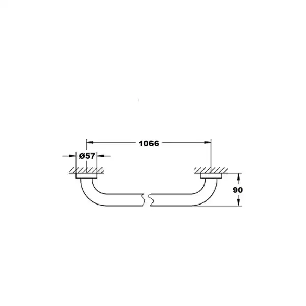 Поручень для ванны 1066 мм Grohe Essentials, хром (40796001) фото 2 Aquada.com.ua