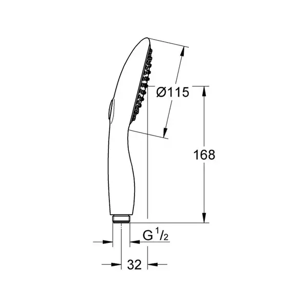 Лейка для душа Grohe New Tempesta (цвет - хром), 2 вида струи (276710001) фото 3 Aquada.com.ua