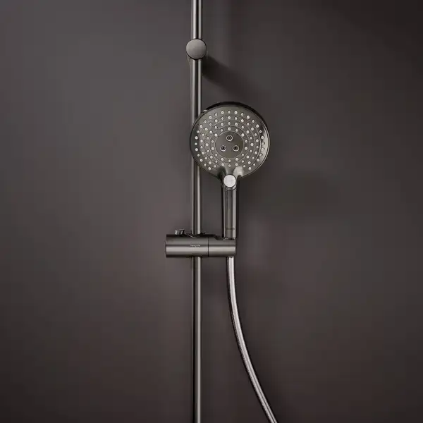 Лейка для душа Hansgrohe Raindance Select S PowderRain (цвет - шлифованный чёрный хром), 3 вида струи 26014340