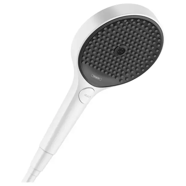 Лейка для душа Hansgrohe Rainfinity EcoSmart (цвет - белый матовый/чёрный), 3 вида струи (26865700) фото 1 Aquada.com.ua